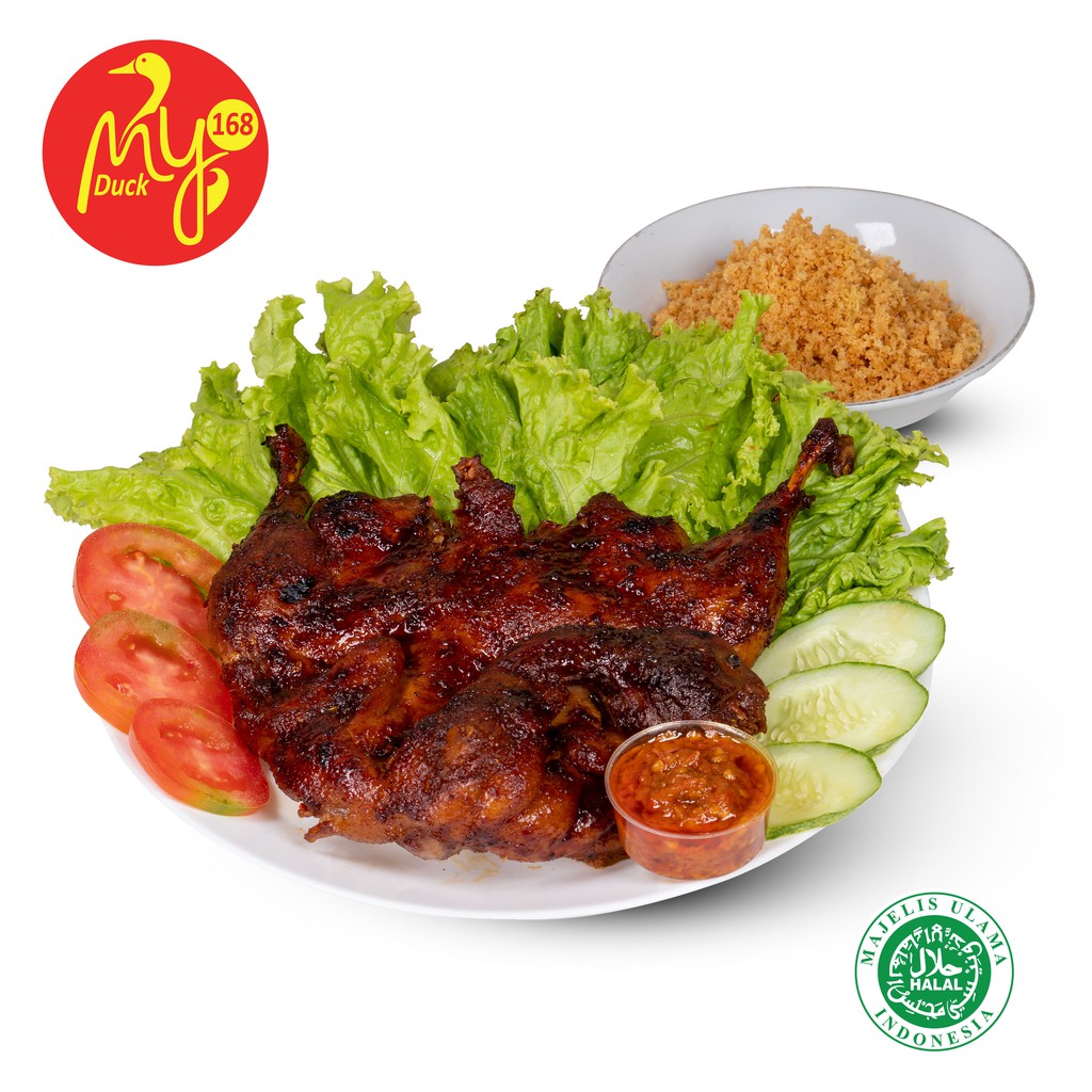 My168Duck Bebek Bakar Premium 1 Ekor 4 Sambal 2 Bumbu Kuning