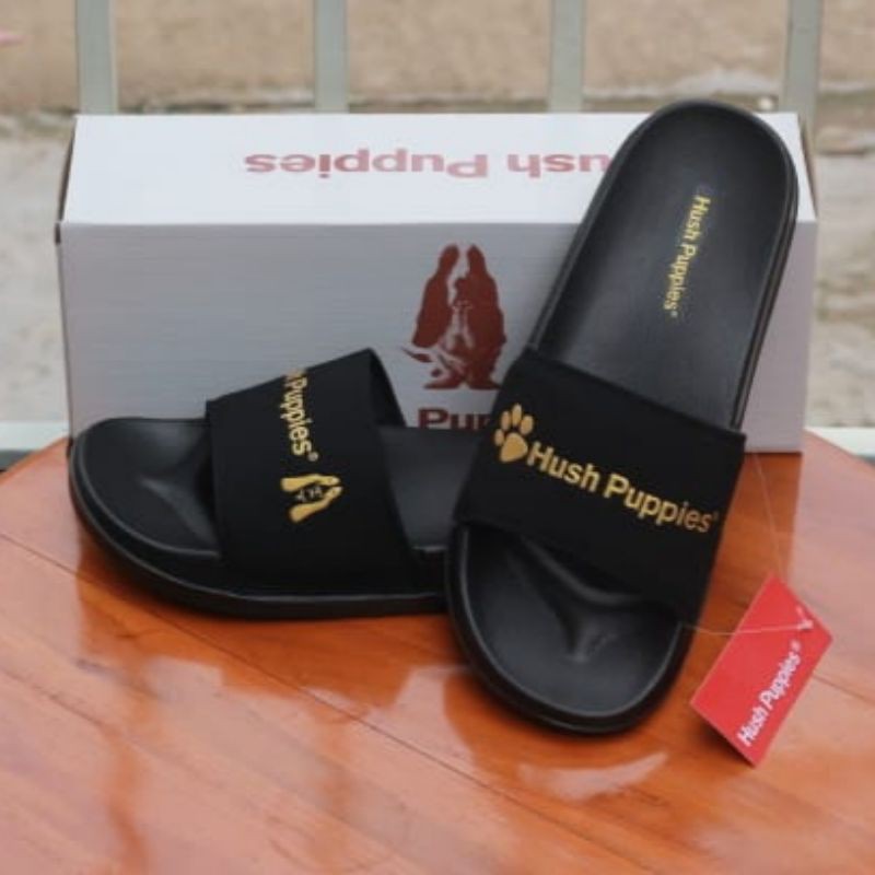 SANDAL HUSH PUPPIES VARSITY BLACK GOLD
