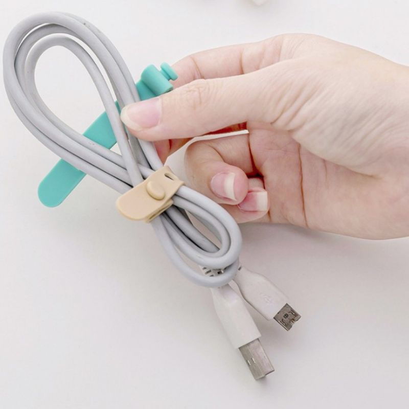 Pengikat Kabel Charger Headset Organizer Cable Clip Cord Holder Pengikat Penggulung