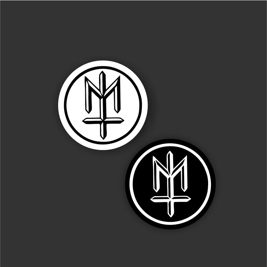 

stiker brand stiker distro stiker murah grosir maternal logo bulet bahan graftac anti air