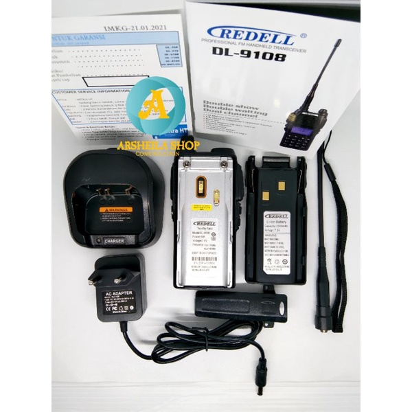 HT Redel DL 9108 dual band 5 watt garansi 1 tahun free program frekuensi