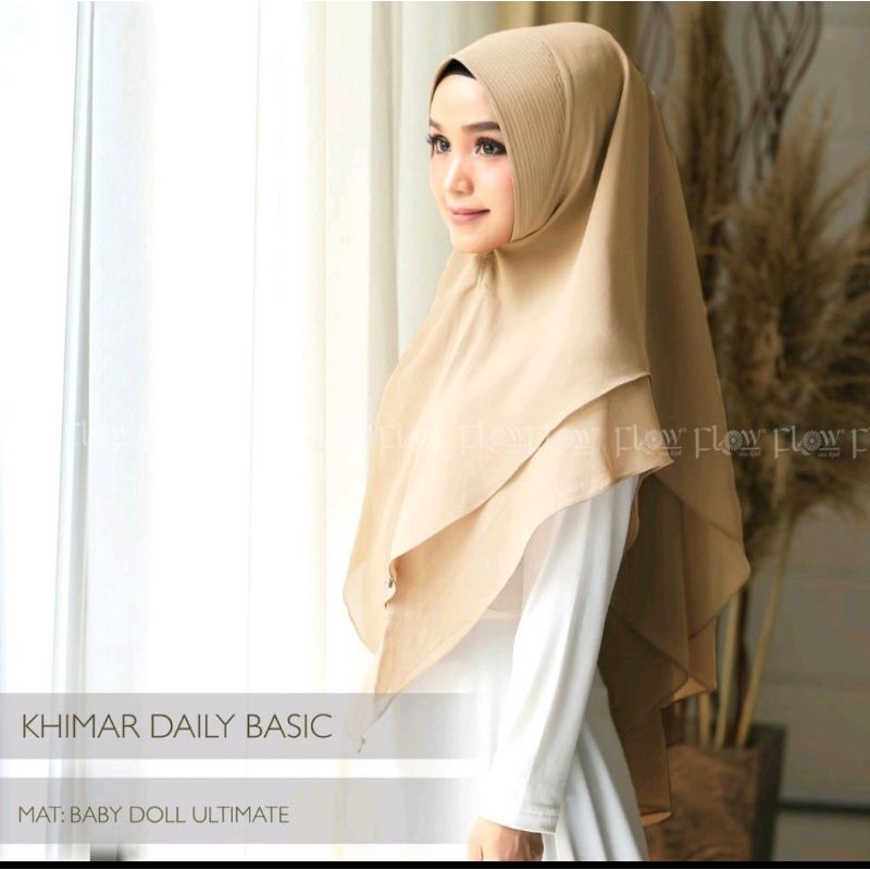 khimar daily basic ori flow-Cream