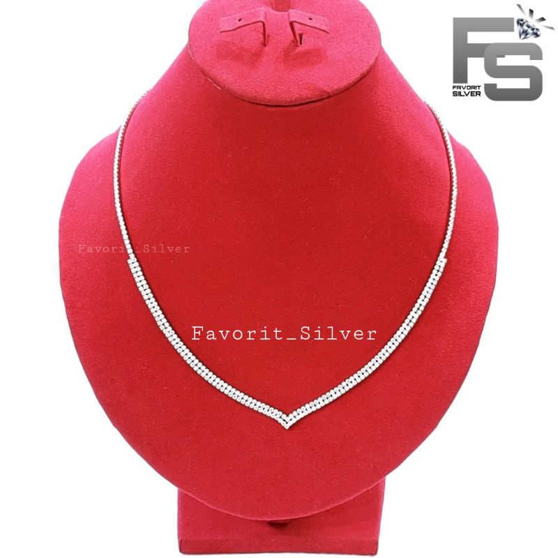 KALUNG PERAK ASLI SILVER 925 LAPIS EMAS PUTIH MODEL DIAMOND/KALUNG AUREL/KALUNG NAGITA/KALUNG AYU TI