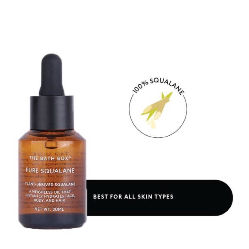 THE BATH BOX PURE SQUALANE 30 ml (Antibakteri/Eksis/Psoriasis/Fungal Acne/Moisturizer)