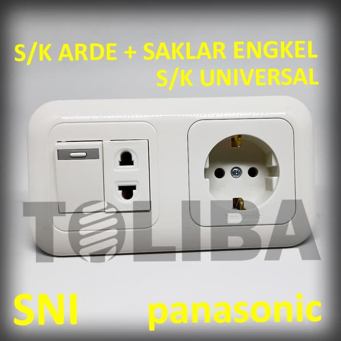 stopkontak arde non cp + stop kontak universal+saklar engkel panasonic