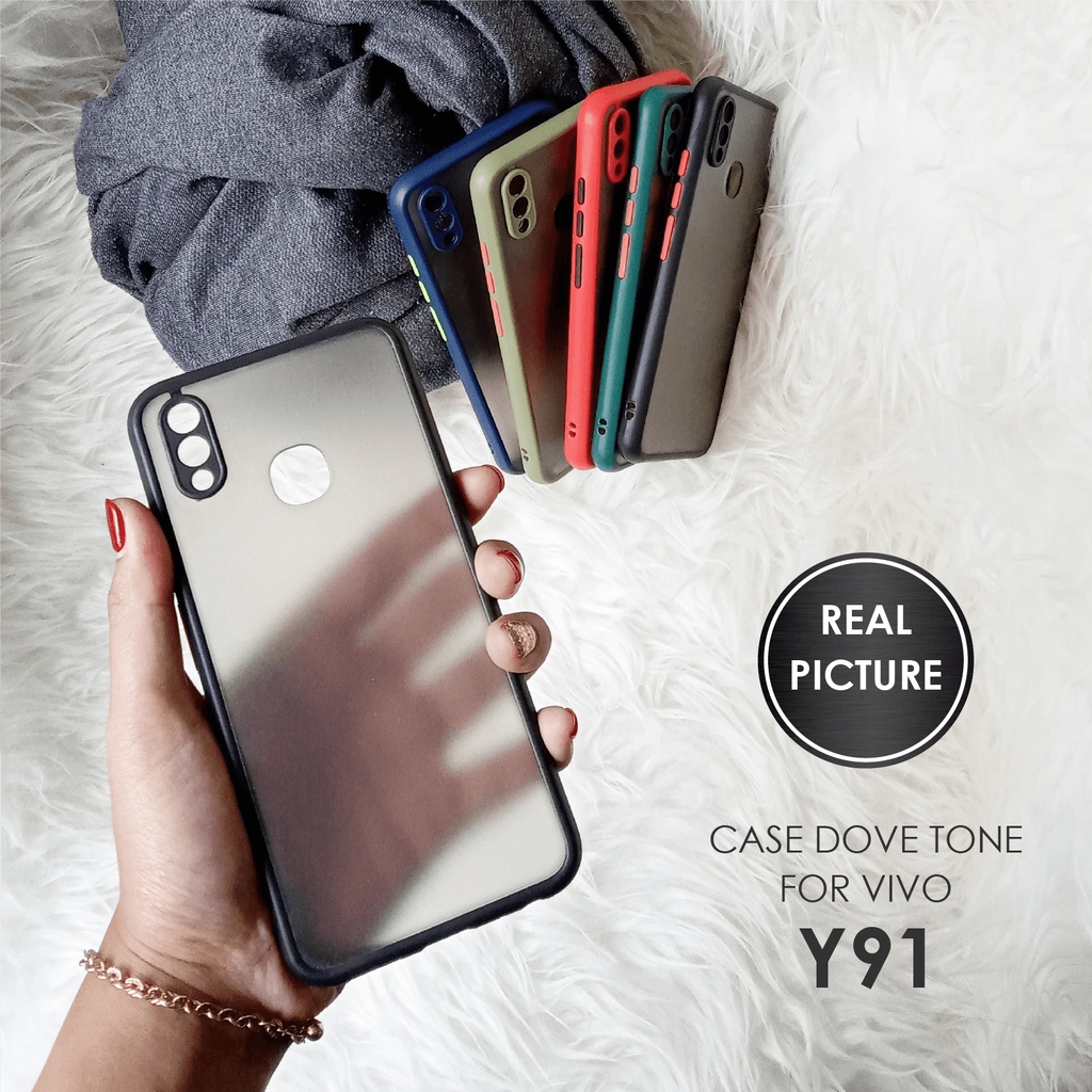 CASE HP VIVO Y91 / Y95 SOFTCASE DOVE MATTE PLUS PELINDUNG CAMERA