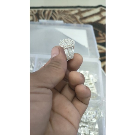 Cincin Permata Mahkota Terbaru Perak Murni