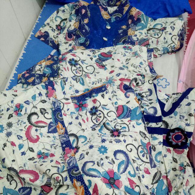Luna Gtg Batik Couple Keluarga Ibu Dress Atau Rokblus, Kemeja Bapak Dan Anak
