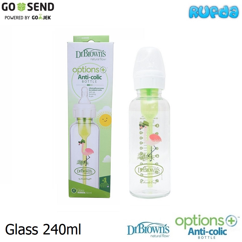 Dr Brown's Glass Options+ Plus 240ml Standard Narrow Neck Browns