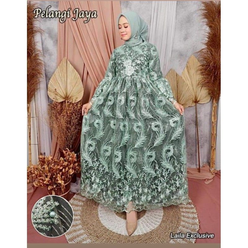 NEW REAL PICT GAMIS PELANGI/GAMIS TULLE PREMIUM/GAMIS REAL PICT/GAMIS KONDANGAN