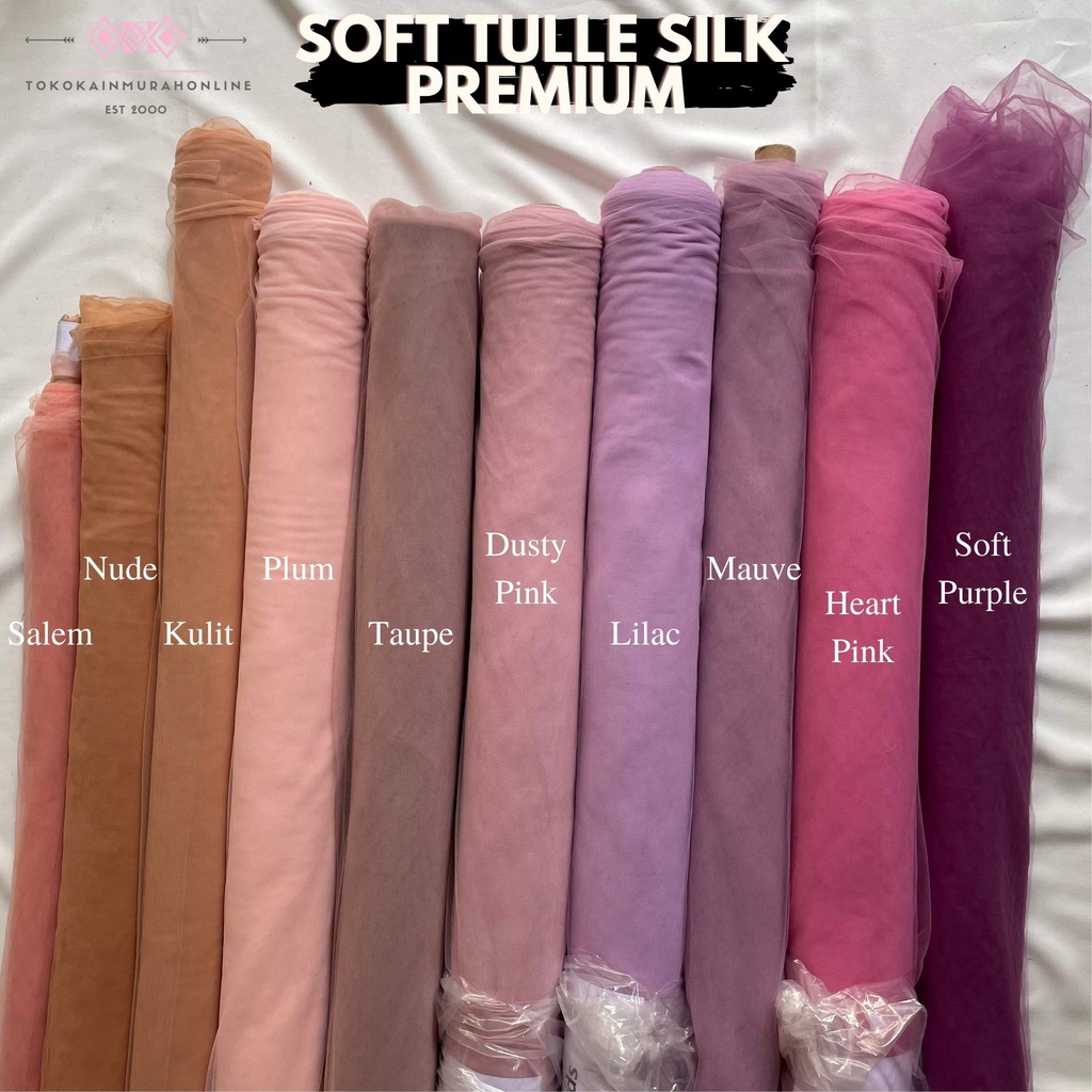 Kain Tile (Soft Tulle/Kain Tille lembut) HALUS Polos Silky Premium (WARNA LENGKAP) I TERLEMBUT & TERMURAH CAP 3 BINTANG Image 3