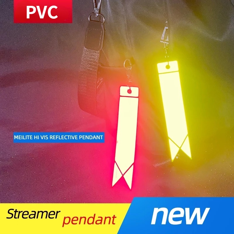 1Pc PVC Reflective Warning Streamer Strip Pendant Backpack Accessories Warning Signs