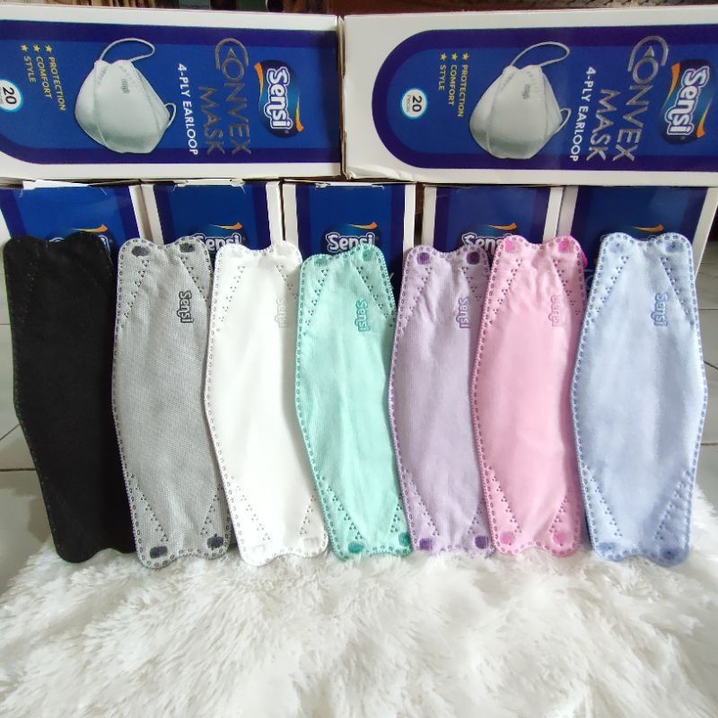 Masker Sensi Convex isi 20pc - Sensi Convex Earloop - Masker Sensi model Kf94