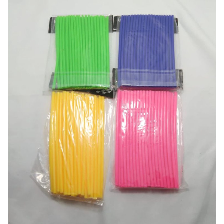 Pipa Sedotan Cover Jari-jari Ruji Warna Ukuran 17 cm