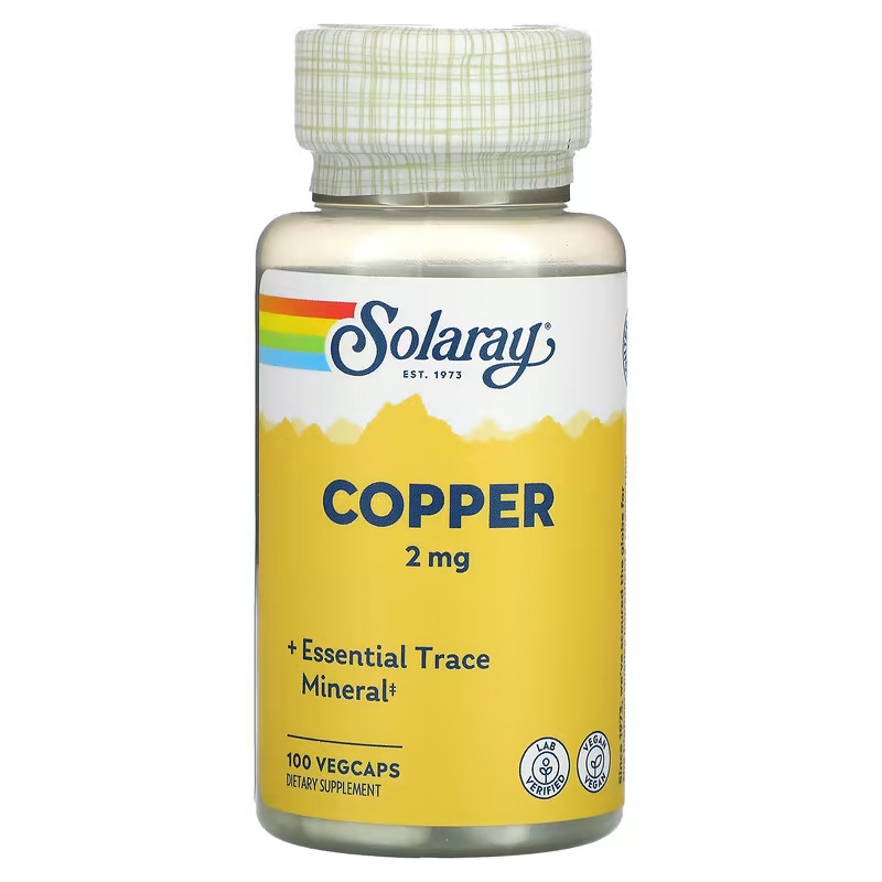 Solaray Copper 2mg 100 Veg Caps Multivitamin Kesehatan Tubuh ORI USA