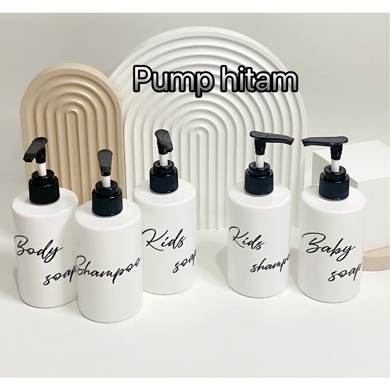 botol PUTIH EXCLUSIVE 250ml hitam PLATINUM . aesthetic bottle minimalist refill organizer laundry bathroom tempat sabun cair pump gold silver estetik