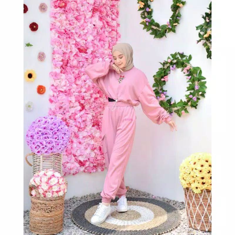 baju setelan wanita / baju one set / baju stelan wanita terbaru 2021 set / baju satu set powerpuff