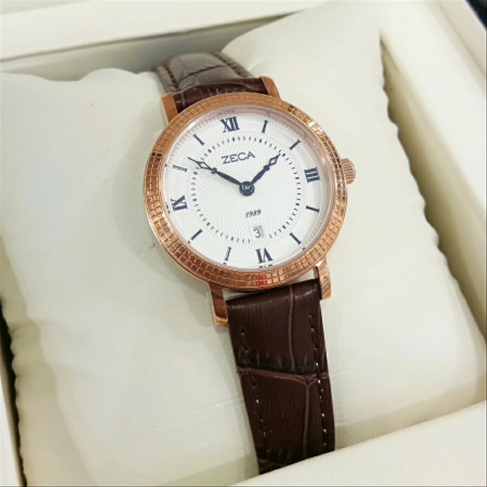 Jam Tangan Wanita Brown Rose Gold - Zeca 333 Rg Original