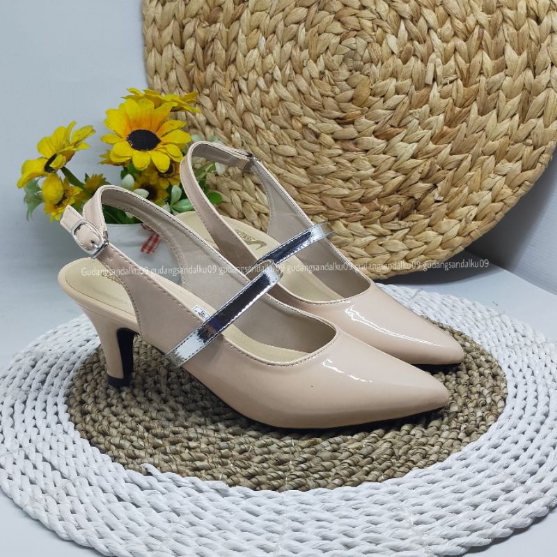 Heels wanita Lancip High heels Cream untuk Acara resmi Formal Kondangan Wisuda PD191 BRANDED