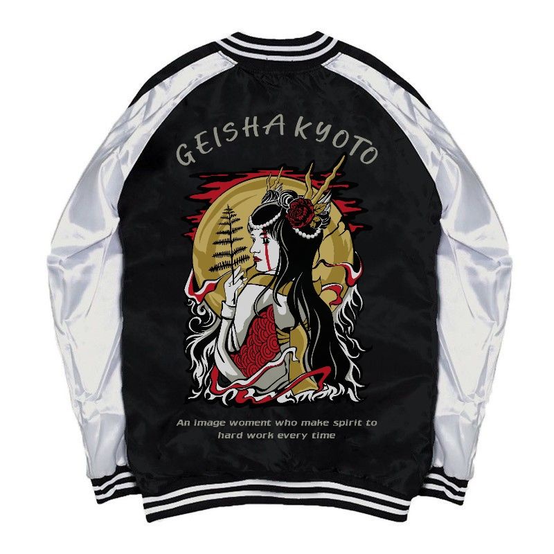BOMBER JAKET SUKAJAN JEPANG CULTURE GEISHA