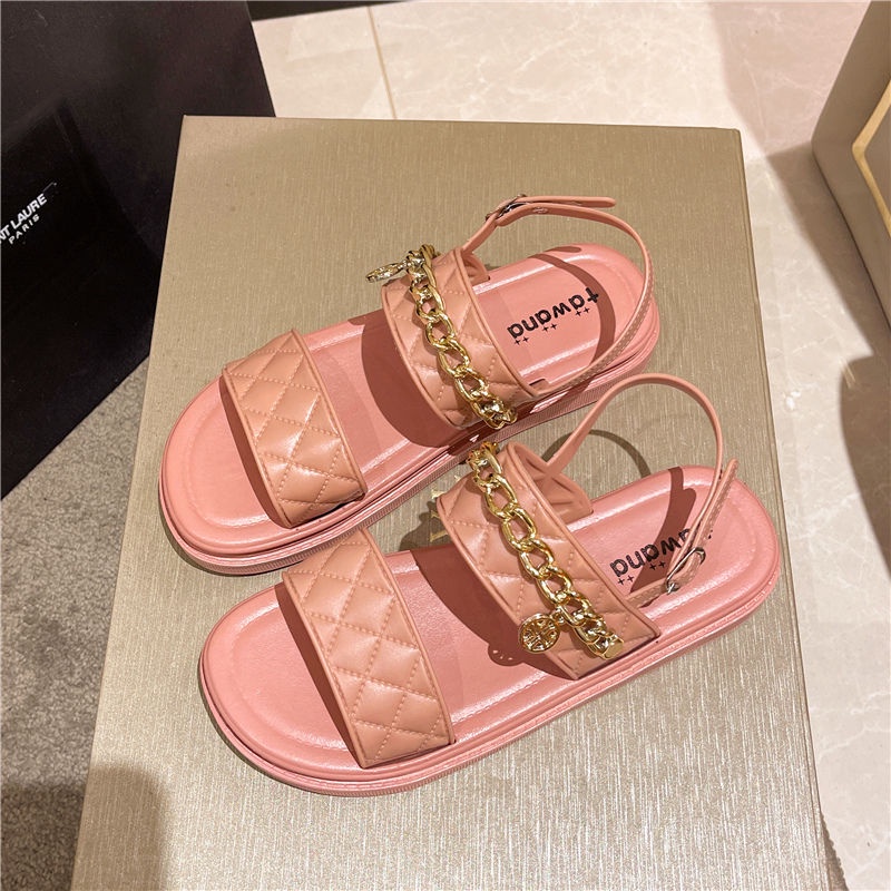 IDEALIFESHOES SANDAL SEPATU TALI PVC GOLD WANITA IMPORT SANDAL KOREA CEWEK KEKINIAN NAYEON