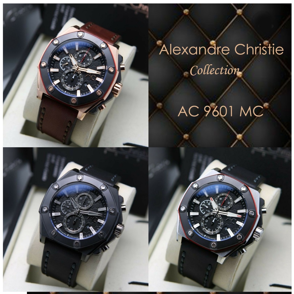 Alexandre Christie AC 9601 / ac9601 AC Collection Jam Tangan Pria Kulit Original