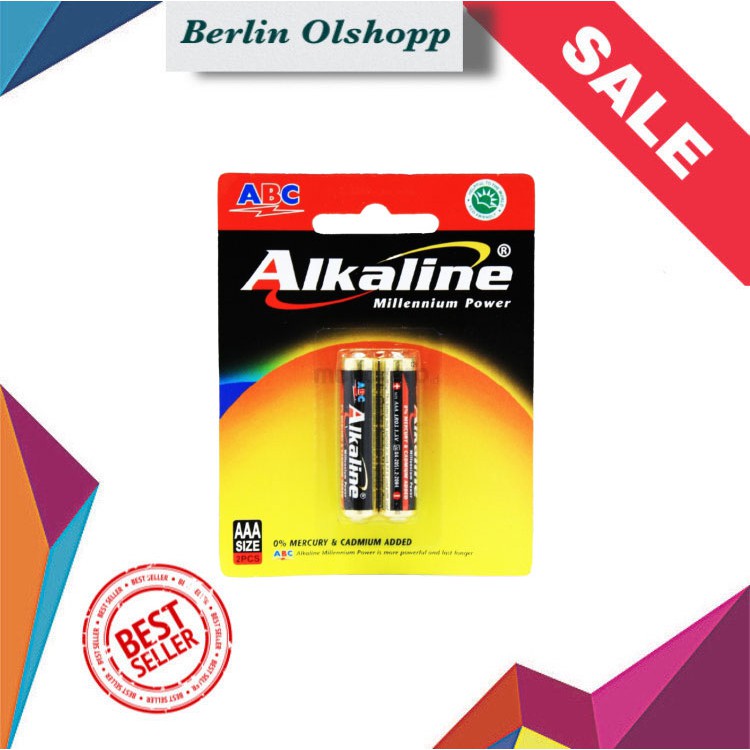 ABC Alkaline Baterai AAA Battery A3 LR03 1,5V (isi 2pcs)