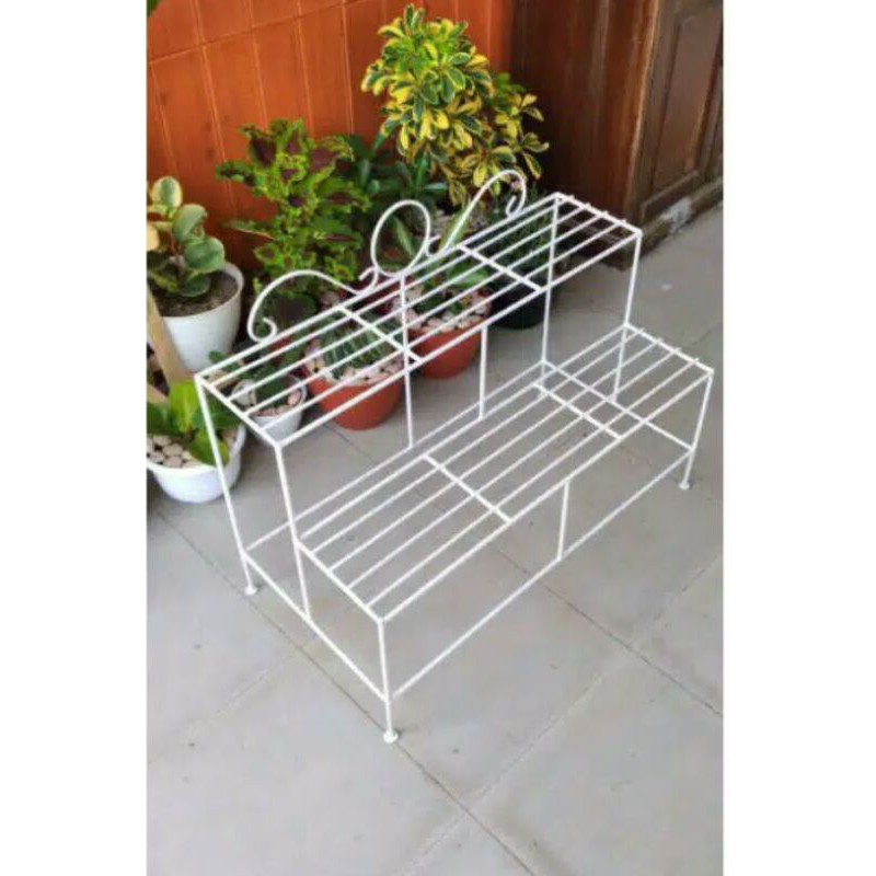 RAK POT BUNGA 2 SUSUN | RAK POT BUNGA SUSUN | RAK BUNGA TANGGA SUSUN | RAK BUNGA BESI