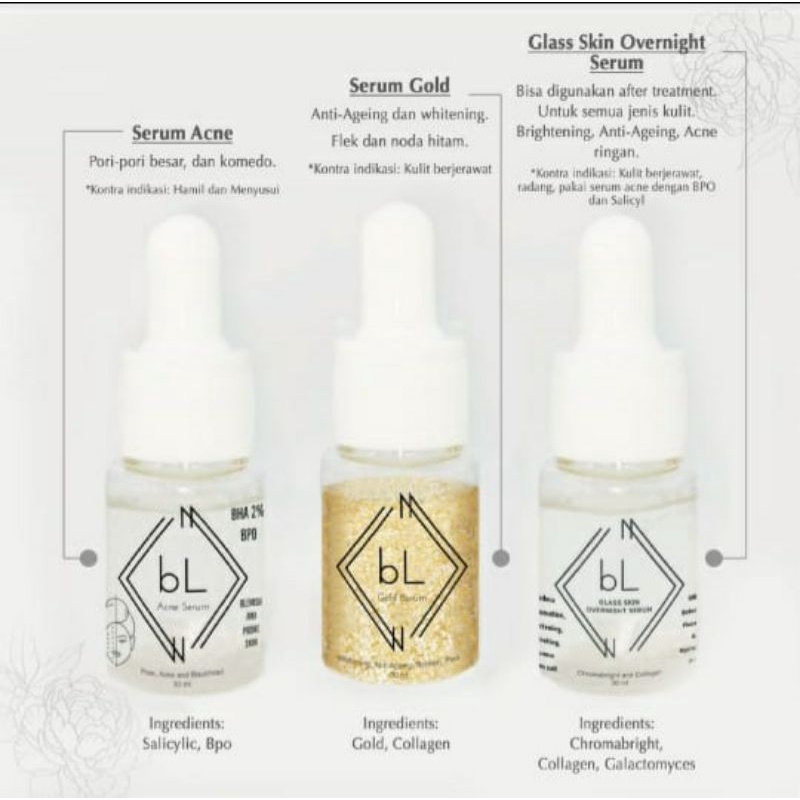 BL SERUM ACNE, GOLD, GLASS SKIN OVERNIGHT SERUM AFTERCARE
