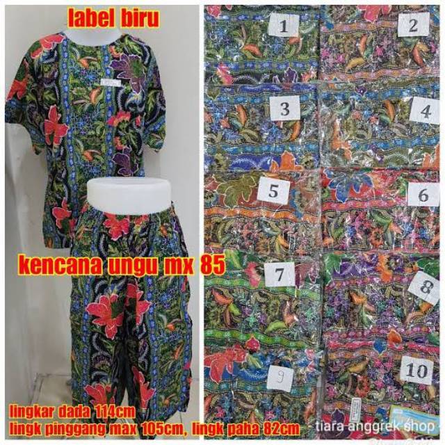 Setelan Kencana Ungu MX 85 Asli Label Biru Murah Shopee