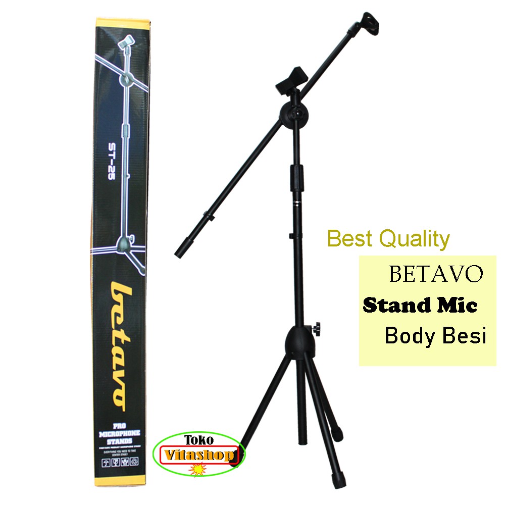 Stand Mic Betavo ST-25 Standing Mik Microphone Up down Multi Body Besi