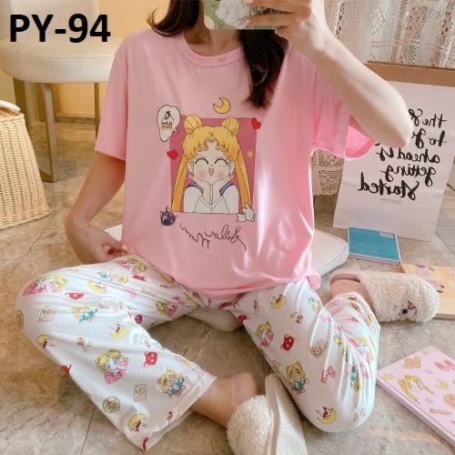 Piyama Import Dewasa | Sleepwear | Baju Tidur Wanita | Piyama Wanita Celana Panjang Import Premium Motif Karakter-SAILOR MOON