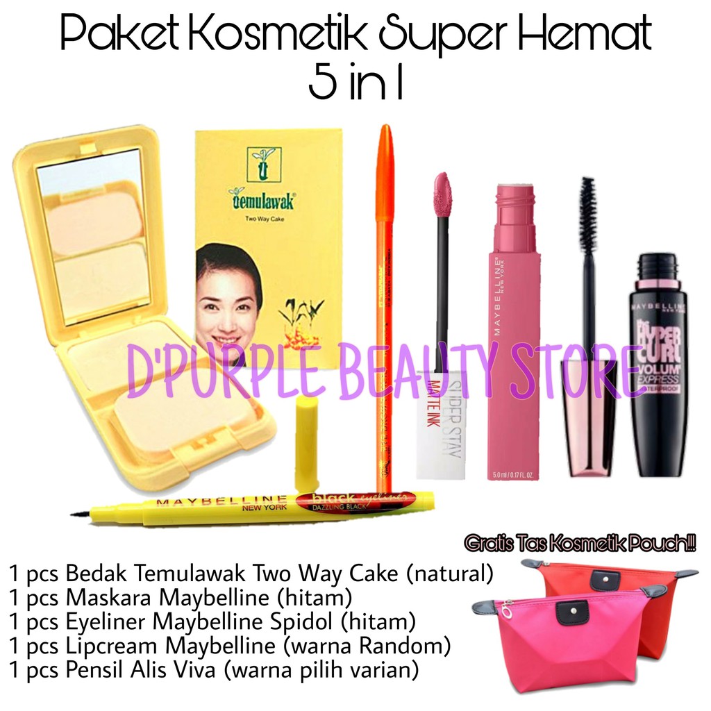 Paket Kosmetik Super Hemat Komplit 5 in 1 - Paket Make Up Hemat Super Komplit 5 in 1