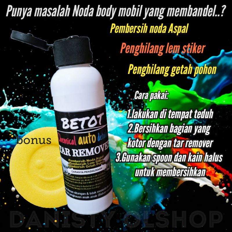 Pembersih penghilang noda aspal bekas sticker stiker lem di cat body bodi mobil motor