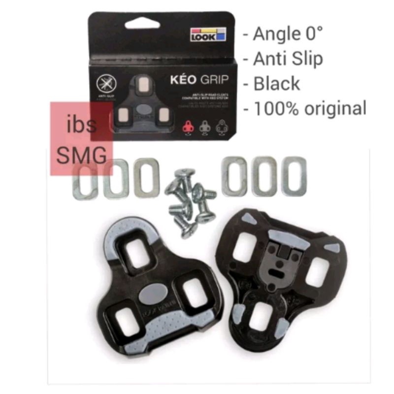 Original Cleat Look Keo Grip Angle 0 4.5 9 Derajat gray abu abu hitam black red merah Clip Anti Slip Black Cleats Pedal Sepatu Road Bike