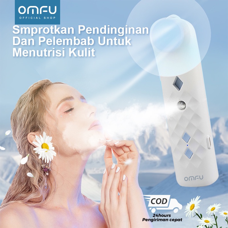 Omfu kipas angin mini nano spray kipas 2in1 kipas USB mini lipat  fan pendingin kecil kipas murah portable