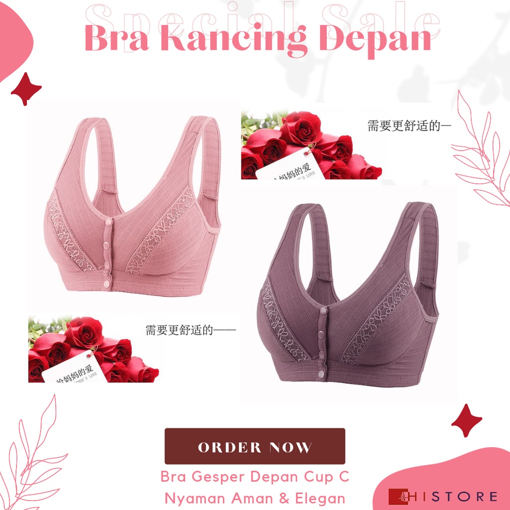 [HI] Bra Seamless Push Up Nirkabel Gesper Depan 2088 Wanita Paruh Baya dan Tua