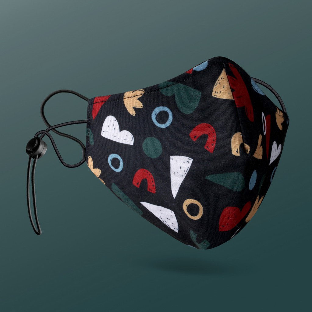 MASKER KAIN DEWASA 3 LAPIS (WATER REPELLENT - ANTI-BACTERIAL) ORGANIC BLACK