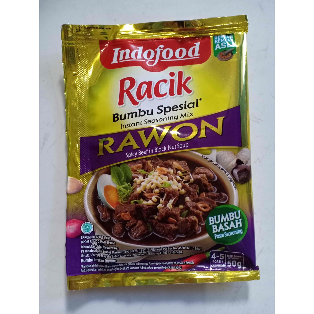 Indofood Racik Bumbu Instan Basah Spesial Soto Opor Ayam Rendang Gulai Kambing Kare Rawon Instant Seasoning Curry Soup