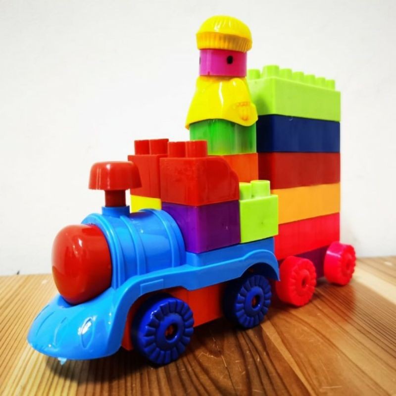Mainan Block Kereta Thomas Balok Susun Puzzle Train Block Edukasi Anak Susun Balok Lego Kereta Api