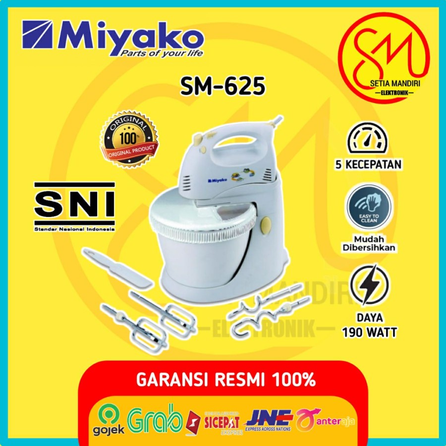 MIYAKO SM-625 Mixer 2in1 Stand & Hand Low 190 Watt SM625
