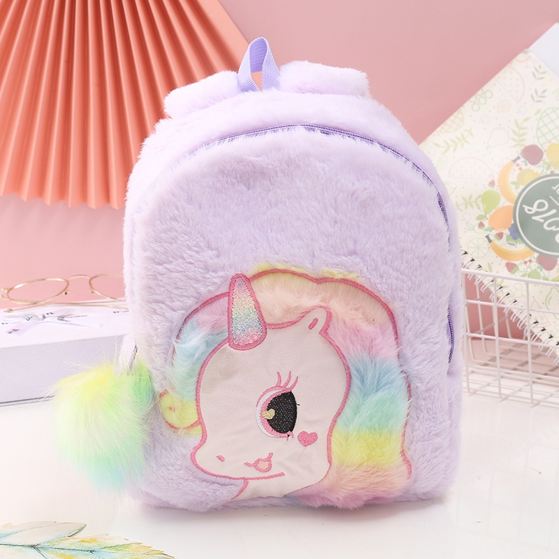 Ransel Bulu UNICORN PITA Tas Anak PAUD TK Tas sekolah paud bulu kado unicorn  kado ultah anak IMPORT