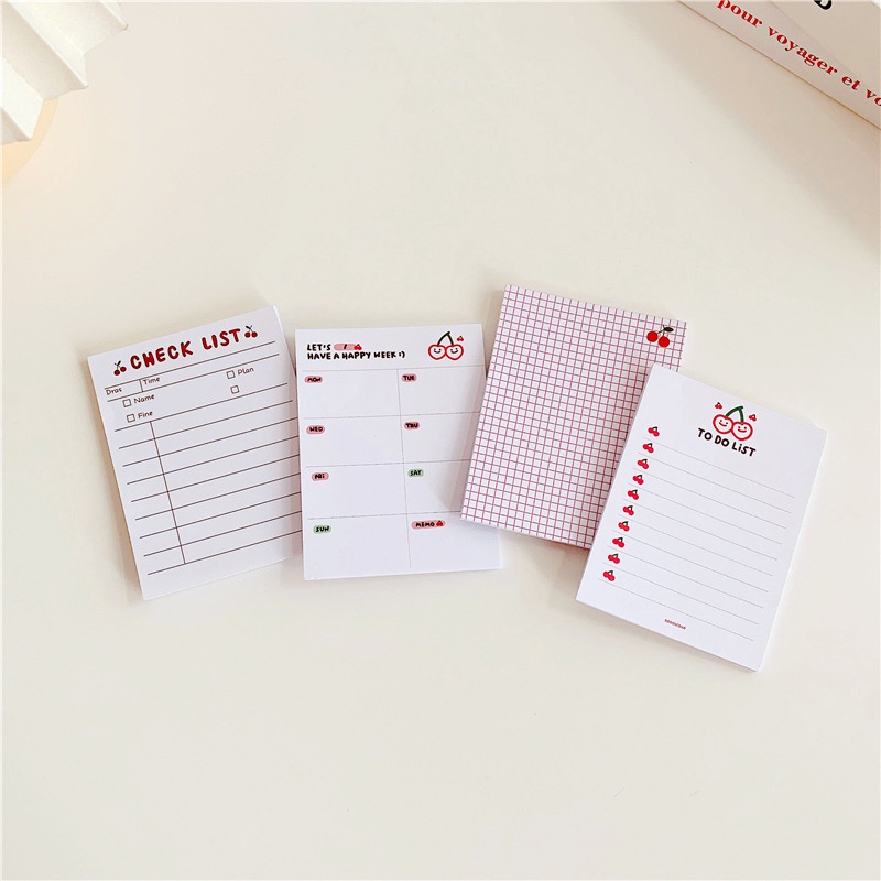 Buku Catatan / Diary / Sekolah / Kantor Motif Garis Cherry