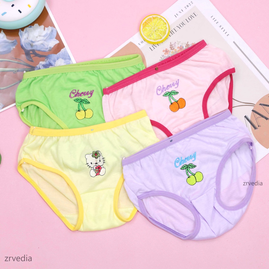 (ISI 6-12 PC) Celana Dalam uk 3-4 Tahun / CD Anak Perempuan Pakaian Dalam Underwear Kids Polos Cewek