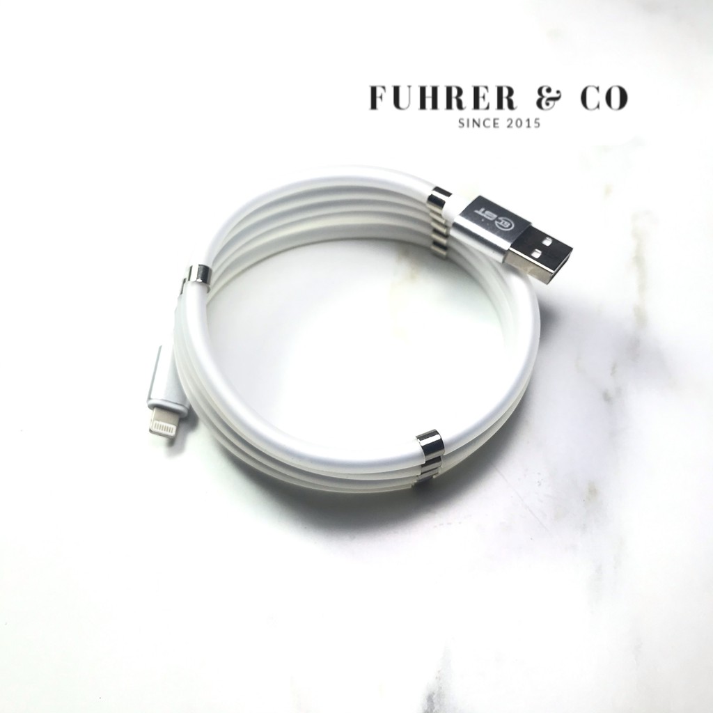 Cable Kabel iPhone 5 5S 6 6S Plus iP 7 Plus 8 Plus iP X iP XS MAX Lightning Magnet Gulung 1.2M