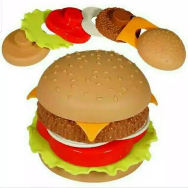 Mainan DIY Stacking Bongkar Pasang Menyusun Burger / Hotdog / Sosis