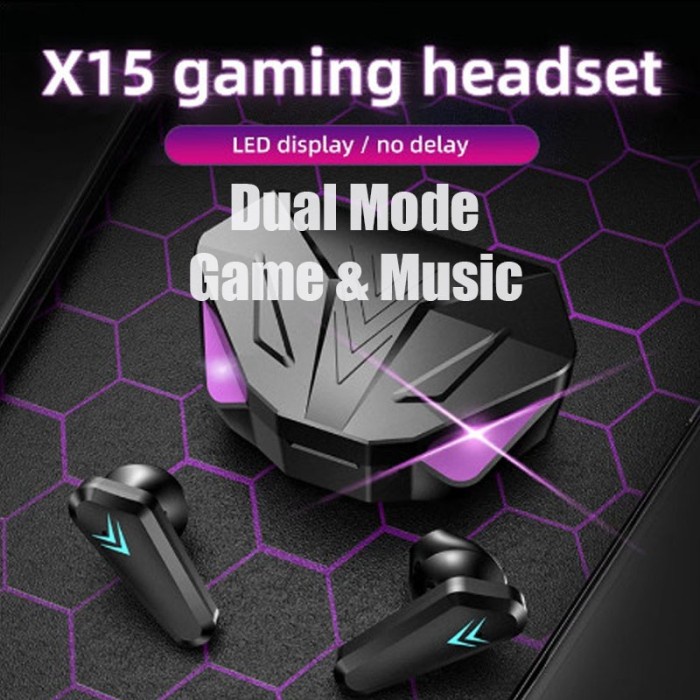 Headset Gaming TWS X15 Bluetooth V5 2 H8N0 BISA COD Keren Awet Terlaris Best Seller Model Terbaru Tr