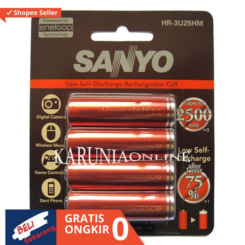 Sanyo Eneloop Harmolattice 4pcs Battery AA 2500mAh di IKIASHOP