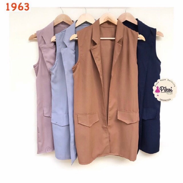 Blazer wanita mura / blazer tanpa lengan cantik / outer kantor wanita polos / blazer sleeveless 1963