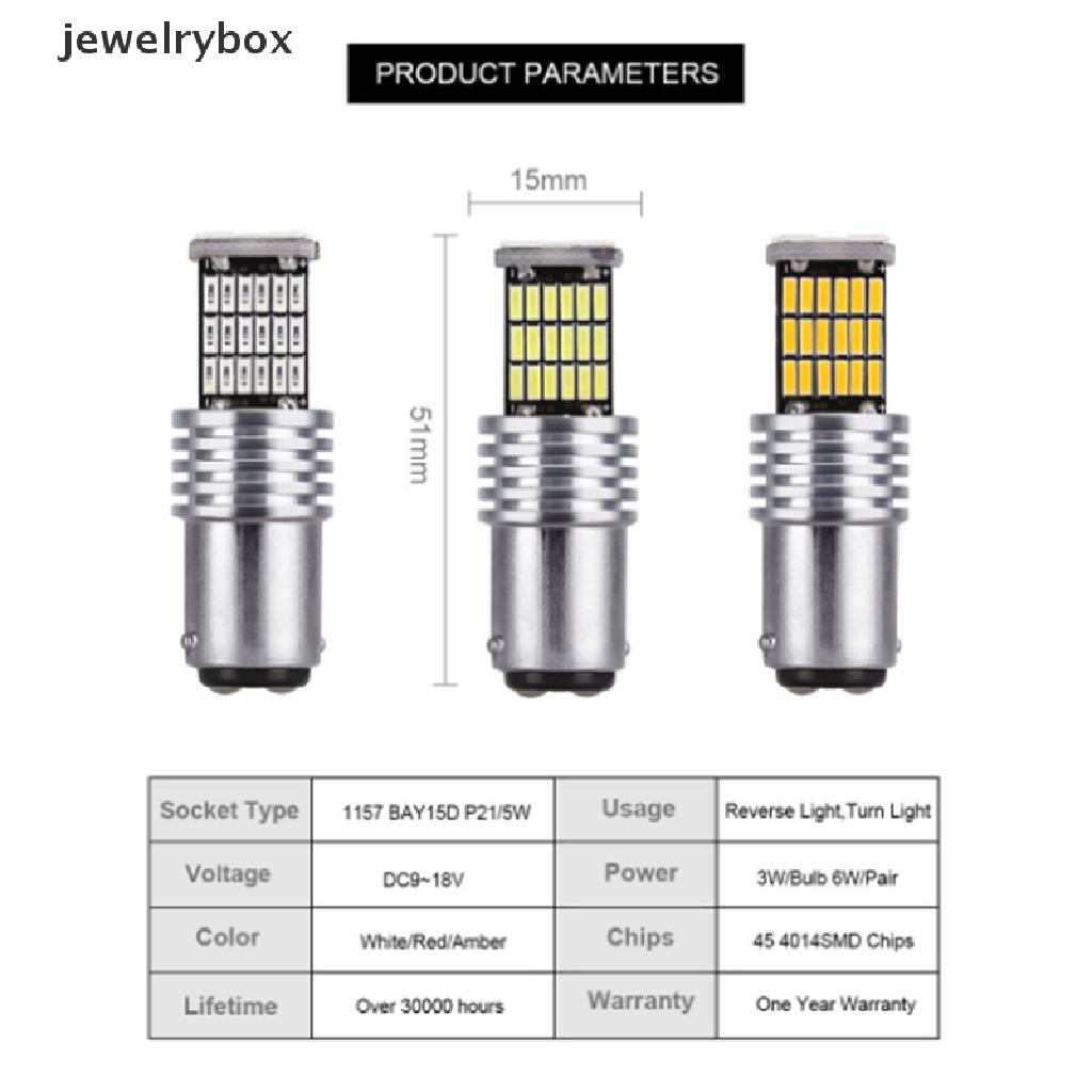 (Box) Bohlam Lampu Canbus 1157 led P21W / 5W Bay15d 45 smd 4014 Untuk Stop Lamp Belakang Mobil